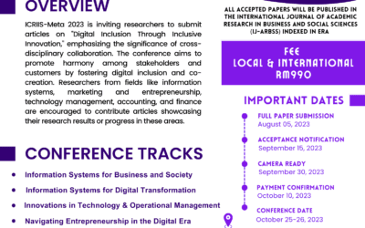 INTERNATIONAL CONFERENCE ON RESEARCH AND INNOVATION IN INFORMATION SYSTEMS, MARKETING, ENTREPRENEURSHIP, TECHNOLOGY AND ACCOUNTING