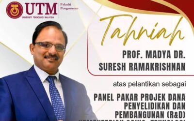 Congratualtions to Assoc. Prof. Dr. Suresh Ramakrishnan: Expert Panel for Research and Development