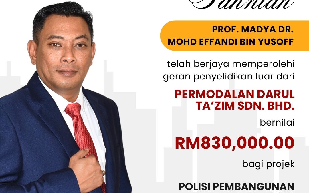 Tahniah Prof. Madya Dr. Mohd Effandi bin Yusoff