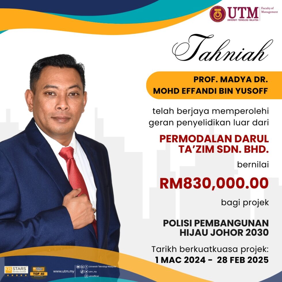 Tahniah Prof. Madya Dr. Mohd Effandi bin Yusoff | Faculty of Management